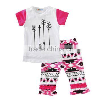 Wholesale 2 pieces ruffle kids clothes sets