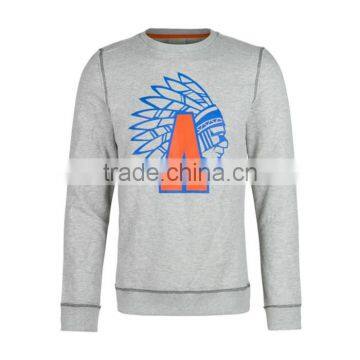 custom wholesale men's long sleeve ployester sweatshirt with fancy printing