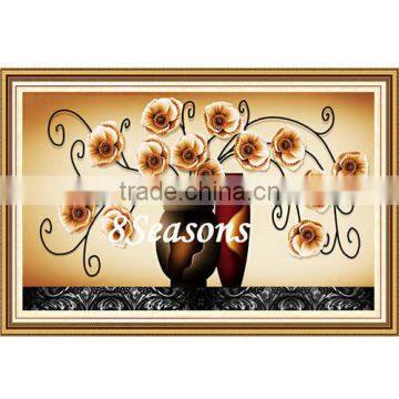 Multicolor Flower Pattern Embroidery Diamond &Rhinestone Painting DIY Kit Cross Stitch For Living Room