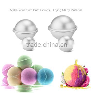 6pcs/pack Bath Bomb Cake Mold 3D Aluminum Alloy Ball Sphere Bath Bomb Mold Cake Baking Pastry Mould 4.5 cm 5.5 cm 6.5cm