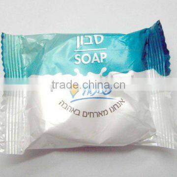 plastic bag wrapped soap