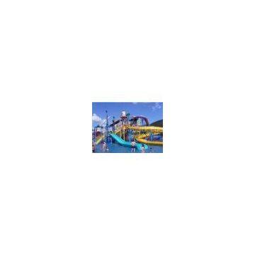 550 Sqm Stainless Steel Raft Slide Interactive Water Park Equipment , Hot-Dip Galvanized