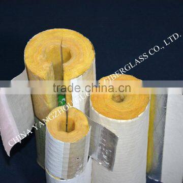 customized heat retaining use fiberglass wool pipe coated alu.foil with white paper outer