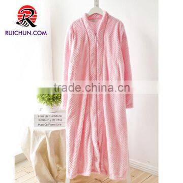 Microfiber fashion bathrobe, customized colorful zippers bathrobe