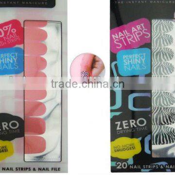 Cheap Full Cover Fake Nail Sticker,Art Decor Nails Strips and Nail File Sets Wholesale,Perfect Shiny Nails