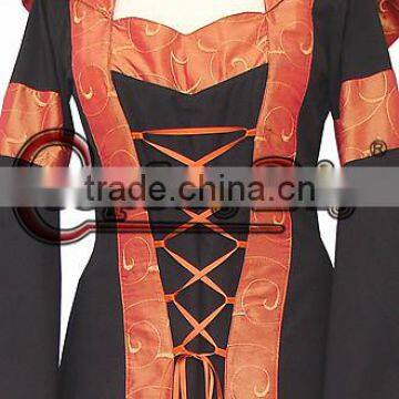 Long Trumpet Sleeve Hooded Collar ROCOCO Ball Grown Gothic Medieval Victorian Dress Costume photo-5
