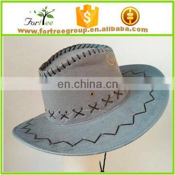 high quality wide brim leather cowboy hats blanks for men