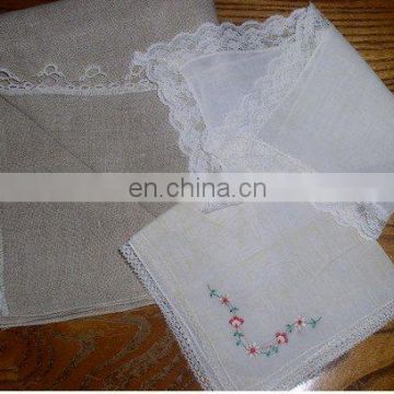 handkerchief with lace edge for ladies