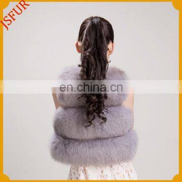 New Design Light Grey Real Silver Fox Fur Vest Women photo-4