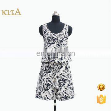 Fashion Hawaii Hot Summer Casual Sexy Rayon Sleeveless Print Beach Jumpsuit