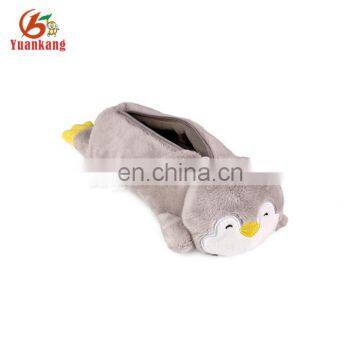 custom lovely soft penguin shaped plush animal pencil bag