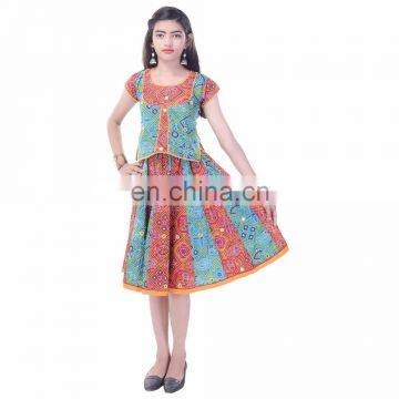 Soundarya cotton new design printed skirt with matching round neck top foe boys