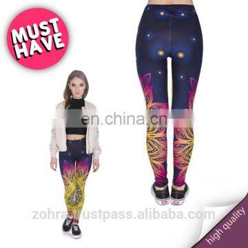 Mandala lights fancy 3d yoga fabric skinny gym mix tight pattern crossfit elastic workout ladies girl photo women leggings