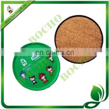 round green tin cup mat