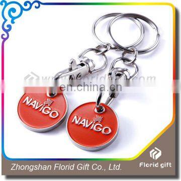 Cheap Souvenir Gifts Branding Debossed Trolley Coin Keychain photo-4