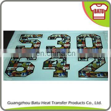 China alibaba wholesale heat transfer numbers and letters for sport jerseys