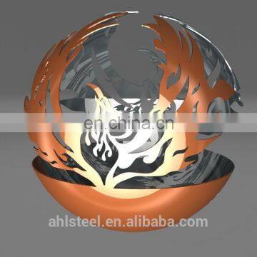 Chinese Supplier Outdoor Rusty Metal Corten Fire Ball Puzzle