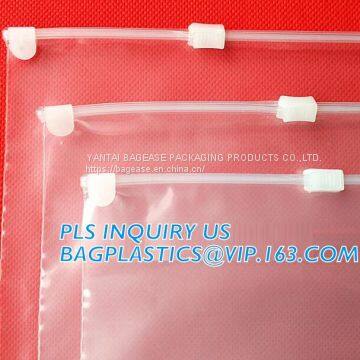 Zipper PVC Packing Bags,Padded Zipper Bag Transparent Zip Lock Pouch PVC Ziplock Packaging Bag,custom pink/white/black l