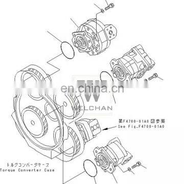 Mini Gear Double Pump 705-52-30490 Hydraulic Gear Pump Assy WA500-3C Loader Tandem Pump