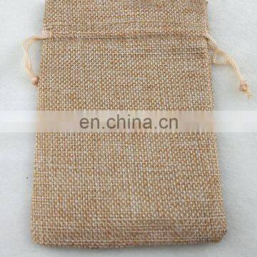 natural colour Jute Drawstring Gift Bag Linen Cosmetic Jewel Bag