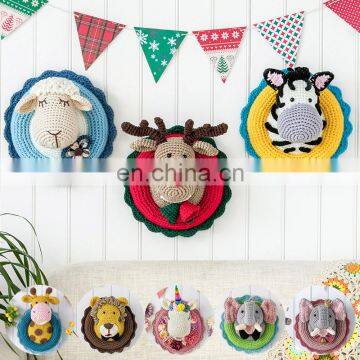 Yarncrafts Rainbow Unicorn Handmade Crocheted Home Decor Woven Wall Hanging photo-4