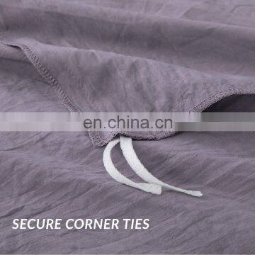 Hot Sell Ins Style Grey Purple 100% Microfiber 3 Piece Bed Sheet Set Full King Duvet Cover photo-3