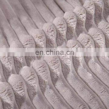 100%polyester Stripping Flannel Blanket for Floor Bed Sofa photo-5