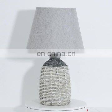 European style rope pattern cement table lamp for indoor room