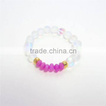 FULL-0318 Latest Jewelry Men Druzy Beads Stone Rainbow Bracelet in Bulk