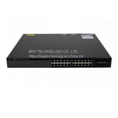 WS-C3650-24PS-S Cisco 3650 24 10/100/1000 Ethernet Ports Layer 3 POE IP Base managed Switch