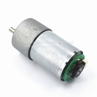 Mini DC Gear Motor 12V 24V D Shaft 37mm Gearbox Motor Reduction Small Electric Motor With Encoder photo-3