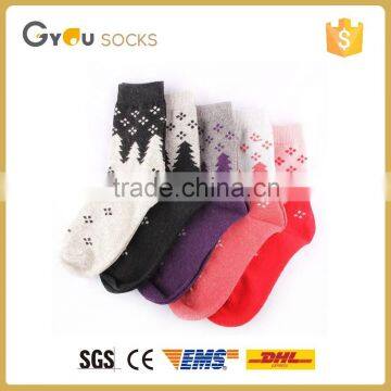 women's Christmas snowflake sparring jacquard pattern fleece wool knitting socks