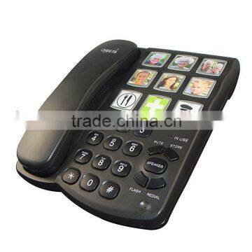 Basic Function Big Button Desktop Telephone With Speaker