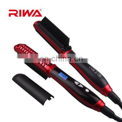 Best Professional Ceramic Black And Red Fast Hair Straightener Brush