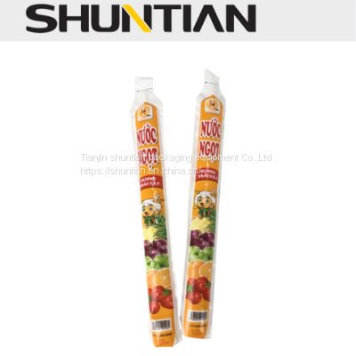 custom printed bottle shaped pouch for fruit juice liquid disposable flexible plastic pouch