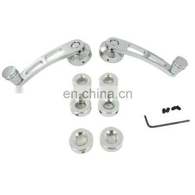 aluminum auto car window crank handle set 10mm adapters round + gear car window levers handle