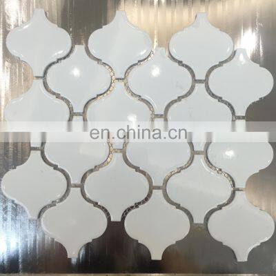 Foshan Lantern Shape Ceramic Mosaic Tile Lanterne Mosaque Black and White Mosaic Ceramic Mosaic Tile