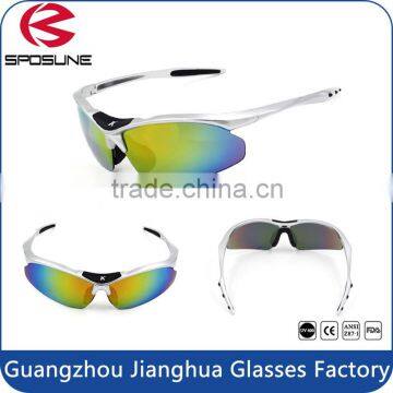 High quality white frame running sunglasses revo coating outdoor sport glasses