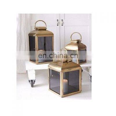 copper plated metal decorative lanterns sets