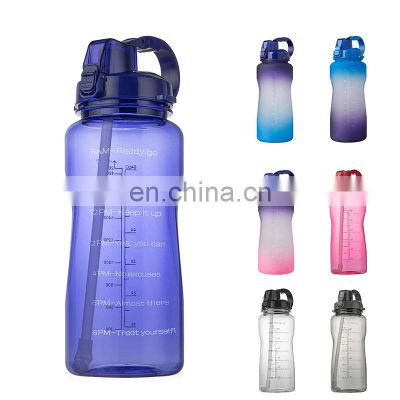 64oz leak proof large capacity durable motivational time marker wide mouth BPA free gym sports fitness bottle