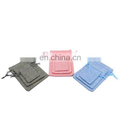 Factory Direct Supply Custom Made Linen Blue Color Packaging Bags For Jewelry photo-3