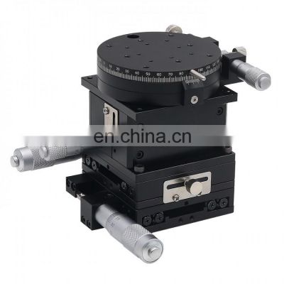 80x80mm Crossed Guide Rail SEMXYZR-80 XYZR 4-Axis Micrometer Linear Stage Manual Linear Stage