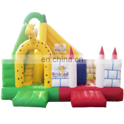 Giraffe cartoon image theme kids small inflatable bouncy house castle