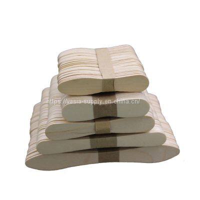 High Quality Disposable 75MM Flat Wooden Ice Cream Spoons With Paper Wrapped