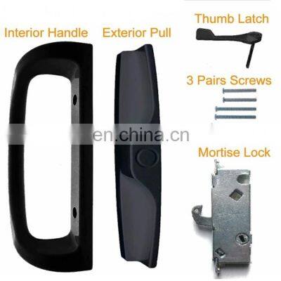 Комплект ручек для раздвижных стеклянных ворот на террасу с фальшшпоном под 45 градусов, регулируемым пружинным крюковым защелкой, корпус фальшшпонного замка для дверей photo-4