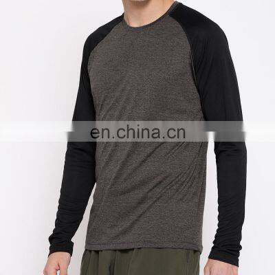 customized simple high quality collar solid long sleeve t shirt men