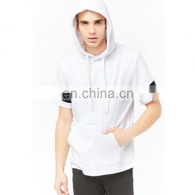 Best Selling Men Comfortable Half Sleeves Hoodies Collection Customized Design In Different Colors Available In Cheap Prices photo-2