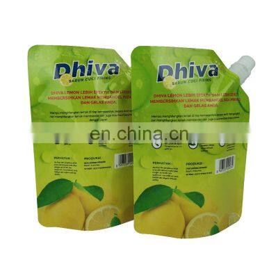 Laminated Liquid Doypack Stand up Dishwasher Detergent Spout Pouch Laundry Powder Fabric Cleaner Packaging Suction Nozzle Bag photo-4