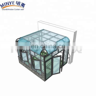 slope roof thermal broken aluminum glass heat break Conservatory with shutter