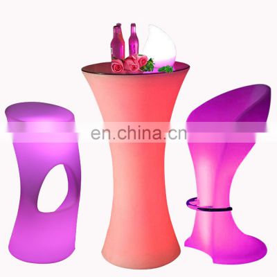 illuminated cocktail table rechargeable led light wireless illuminated party bar table modern glowing coffee shop led chair